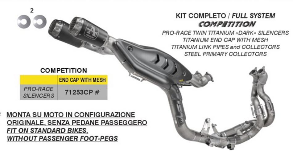 Ducati Panigale V4 2025 Arrow Complete Racing Dark Titanium System