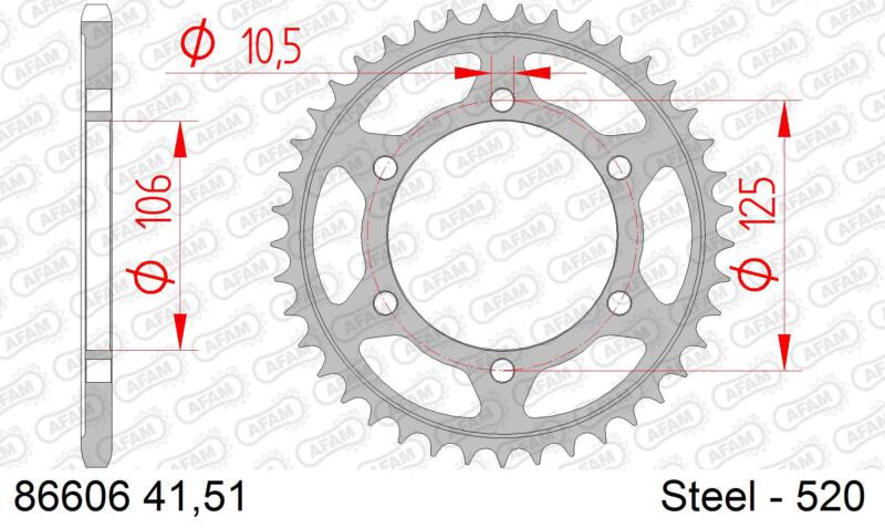 Triumph Daytona 660 2024 AFAM 520 Pitch Rear Steel Sprocket