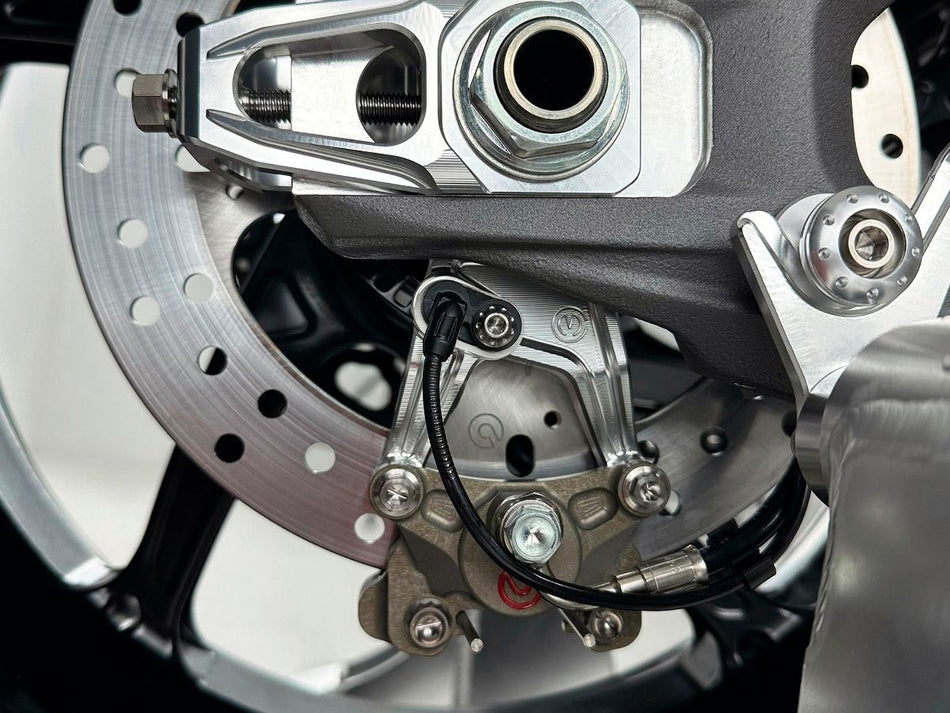Ducati V4 2025> Motocorse Chain Tensioners and Rear 64mm Brake Hanger Conversion