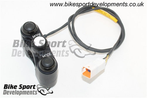 Ducati 899 959 1199 - 3 way Shell clamp bar mount - race bike handlebar switch assembly - Up Select Down