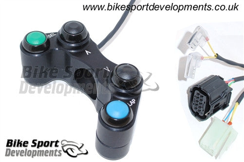 Yamaha R1 2015 onward - 4 way Shell clamp bar mount - Standard ECU - left handlebar switch assembly - Lap Up Select Down