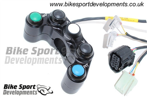 Yamaha R1 2015 to 2019 5 way Shell clamp bar mount - 'KIT' ECU and wiring only - left handlebar switch assembly - Map Up Select Down Pit